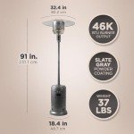 Amazon Basics Slate Patio Heater, Gray, 226 cm