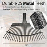 Adjustable Metal Leaf Rake for Garden and Landscape