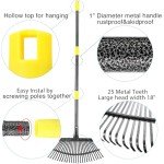 Adjustable Metal Leaf Rake for Garden and Landscape
