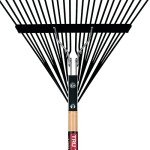 24-Inch Steel Leaf Rake with Wooden Handle