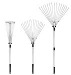 Adjustable Telescopic Leaf Rake for Garden Use