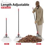 Adjustable Heavy Duty Lawn and Garden Rake