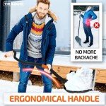 Ergonomic Heavy Duty Snow Shovel with 18-Inch Blade