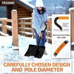 Ergonomic Heavy Duty Snow Shovel with 18-Inch Blade