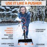 Ergonomic Heavy Duty Snow Shovel with 18-Inch Blade