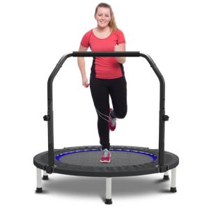 40" Mini Trampoline with Adjustable Bar for Fitness