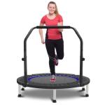 40" Mini Trampoline with Adjustable Bar for Fitness