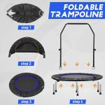 40" Mini Trampoline with Adjustable Bar for Fitness