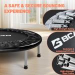 BCAN 38" Black Foldable Trampoline for Home Gym