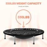 BCAN 38" Black Foldable Trampoline for Home Gym