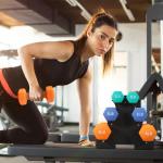 Fitvids Colored Neoprene Dumbbells with Rack