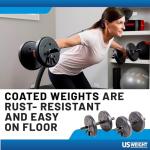 105 Pound Adjustable Barbell Weight Set for Home Gym