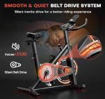 Silent Adjustable Exercise Bike with Digital Monitor