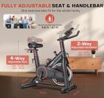 Silent Adjustable Exercise Bike with Digital Monitor