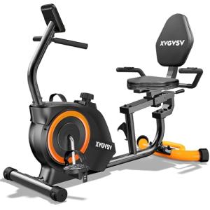 Quiet Recumbent Exercise Bike with Adjustable Seat