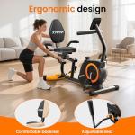 Quiet Recumbent Exercise Bike with Adjustable Seat