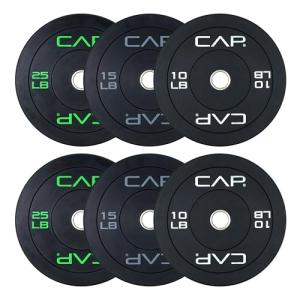 100 LB CAP Barbell Olympic Bumper Plate Set