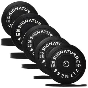 Fitvids Olympic Bumper Plates Set, 260LB Total