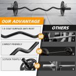 47" Olympic EZ Curl Bar for Home Gym
