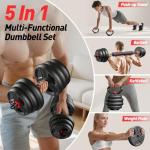 FITPLAM 4-in-1 Adjustable Dumbbell Weight Set 45lbs