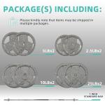 Fitvids 1" Standard Weight Plates and Barbell Set