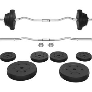 Yaheetech 44LB Barbell Weight Set with Curl Bar
