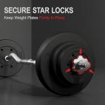 Yaheetech 44LB Barbell Weight Set with Curl Bar