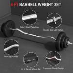 Yaheetech 44LB Barbell Weight Set with Curl Bar