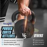 Yes4All 35 lb Powder Coated Kettlebell - Light Blue