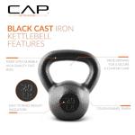20 lb Black Cast Iron Kettlebell by CAP Barbell
