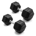 35 LB Rubber Coated Hex Dumbbell Pair
