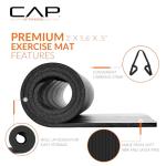 CAP Barbell 12mm Thick Exercise Mat with Strap