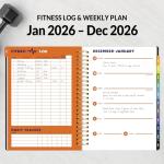 2026 Fitness Workout Journal for Goal Tracking