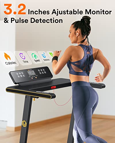 UREVO Portable Folding Treadmill with 12 Pre Set Programs
