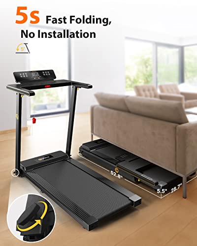 UREVO Portable Folding Treadmill with 12 Pre Set Programs