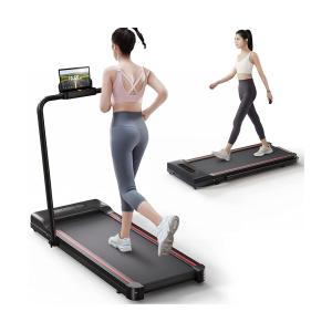 2-in-1 Folding Treadmill for Home Gym - Black/Red