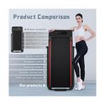 2-in-1 Folding Treadmill for Home Gym - Black/Red