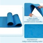 High Density 1/2-Inch Yoga Mat with Strap - Blue