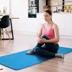 High Density 1/2-Inch Yoga Mat with Strap - Blue