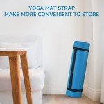High Density 1/2-Inch Yoga Mat with Strap - Blue