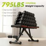 OLIXIS Adjustable Foldable Weight Bench for Home Gym