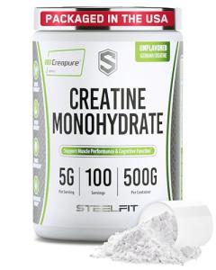 SteelFit Creapure Micronized Creatine Powder, Unflavored
