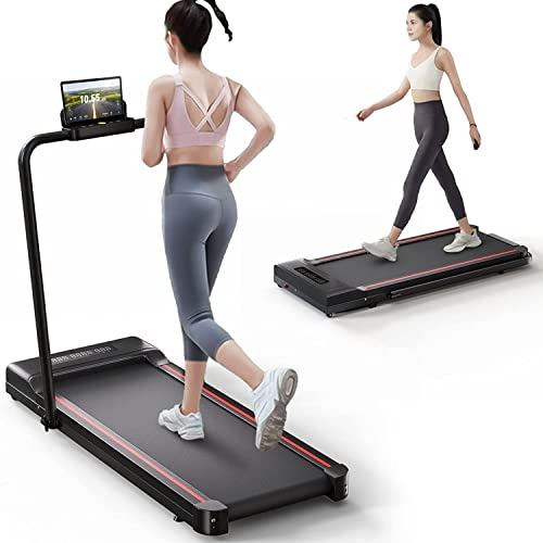 2-in-1 Folding Treadmill for Home Gym - Black/Red