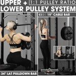 Mikolo Power Rack with LAT Pulldown Attachments