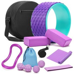 Yoga Wheel Set with Foam Roller & Massage Balls