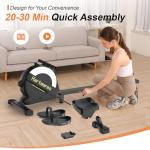Foldable Magnetic Rowing Machine with High Resistance