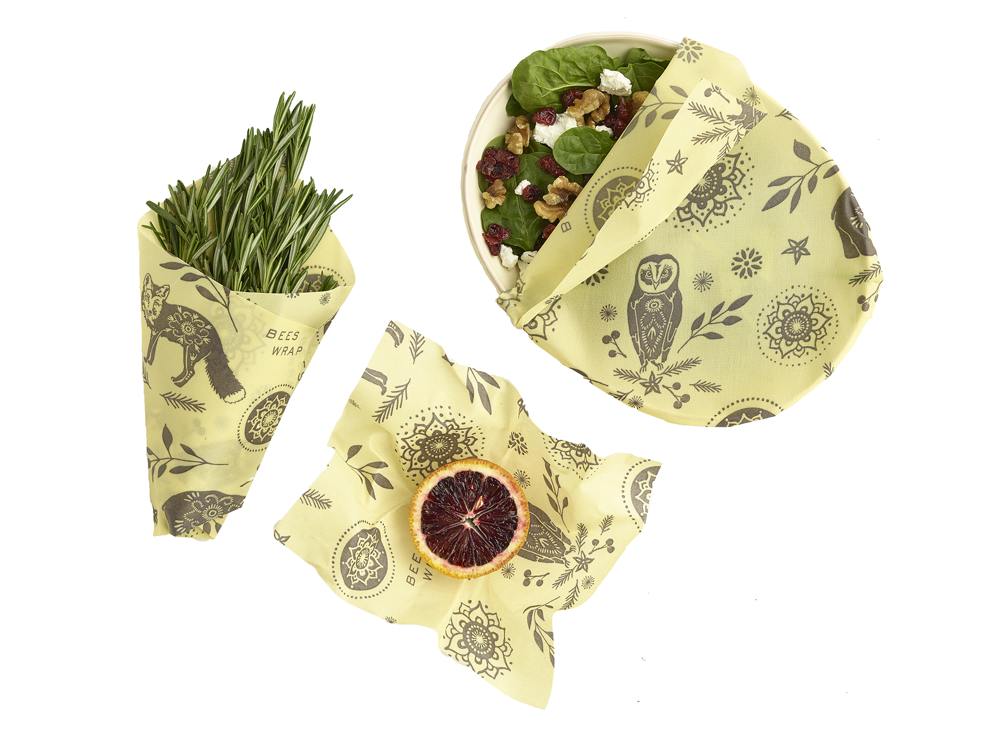 Eco Bee's Wrap 3-Pack - Woods Print