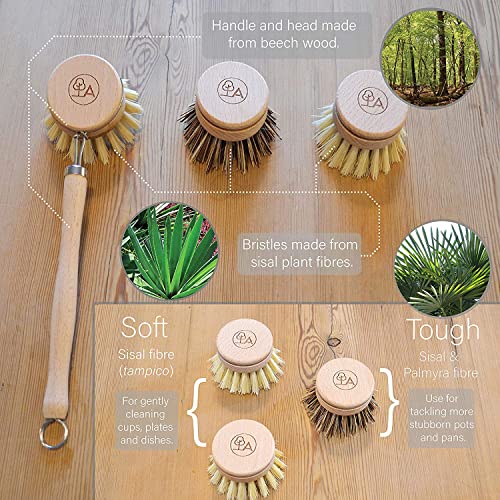 Eco-Friendly Wooden Dish Brush & Sponge Set