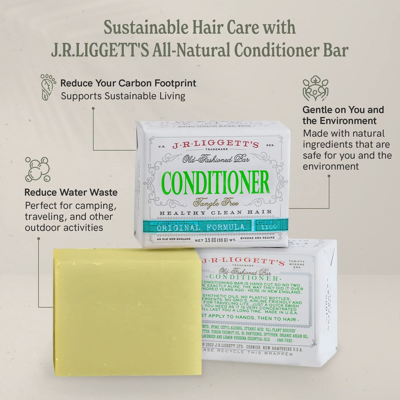 Eco-friendly plant-based hair conditioner 3-pack