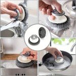 Eco-Friendly Stainless Steel Scrubbers with Handle
